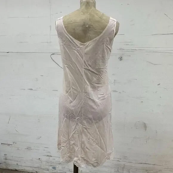 Vintage Ivory Satin Embroidered Slip - Approx Size S - Picture 5 of 5